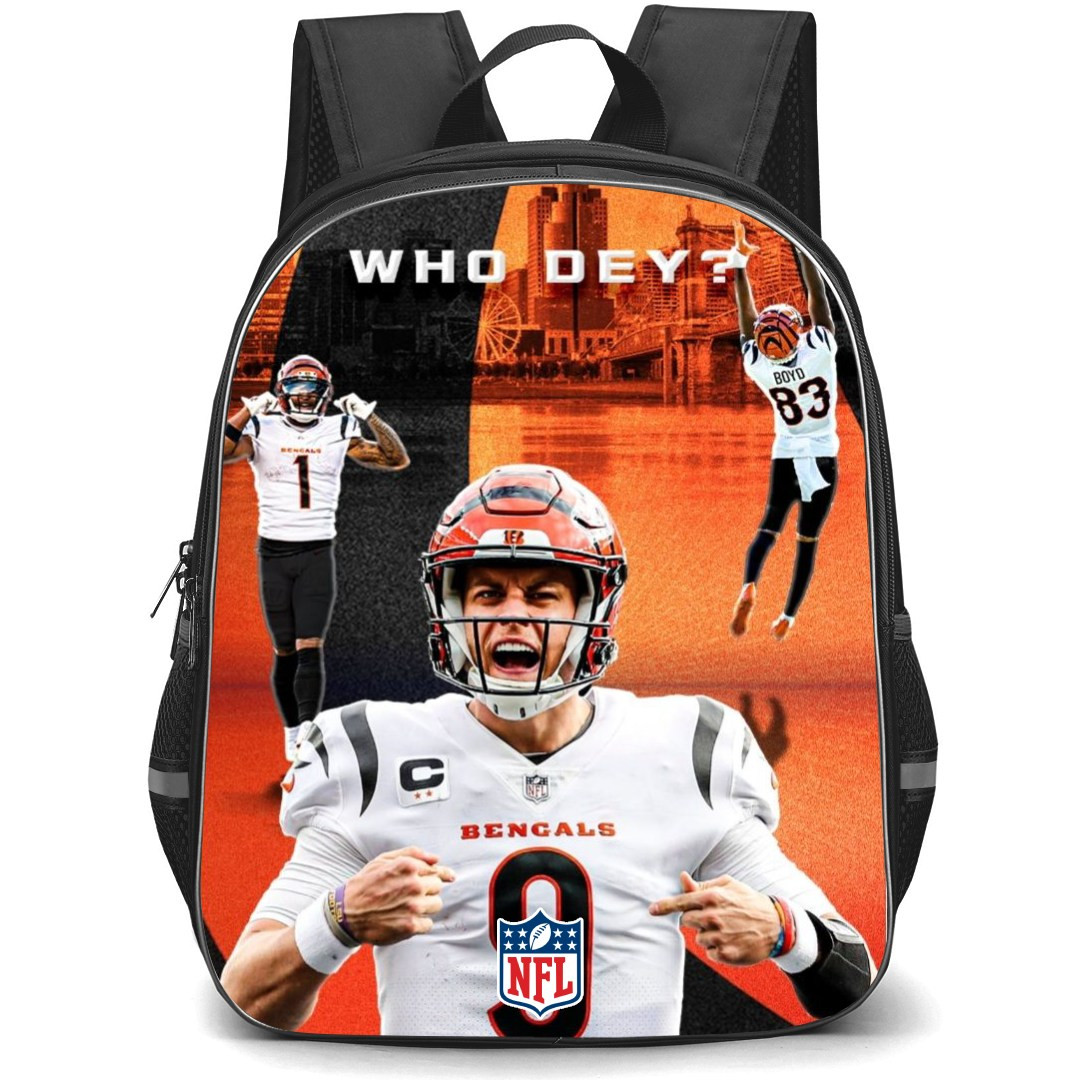 NFL Cincinnati Bengals Backpack StudentPack - Cincinnati Bengals Joe Burrow Shouting Who Dey Poster