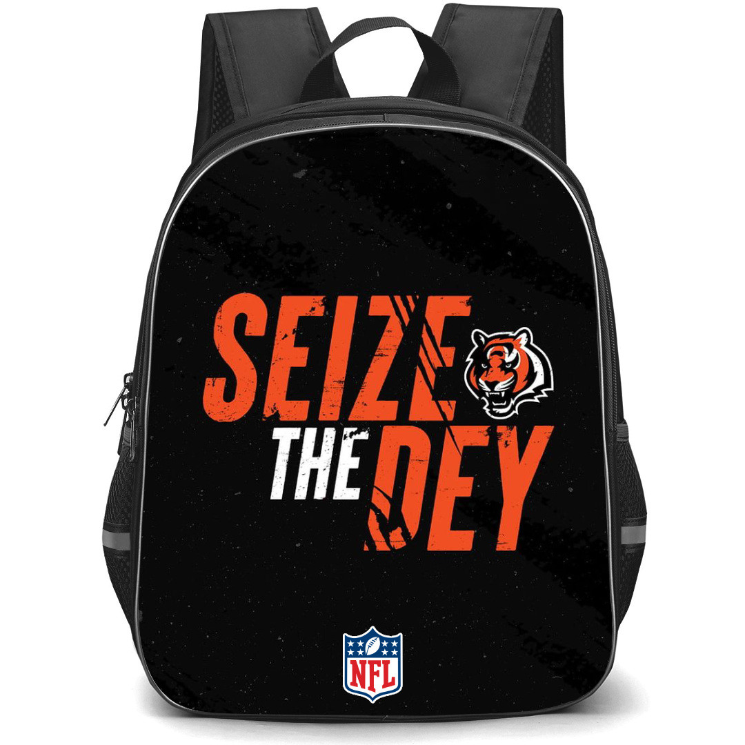 NFL Cincinnati Bengals Backpack StudentPack - Cincinnati Bengals Seize The Dey On Black Background