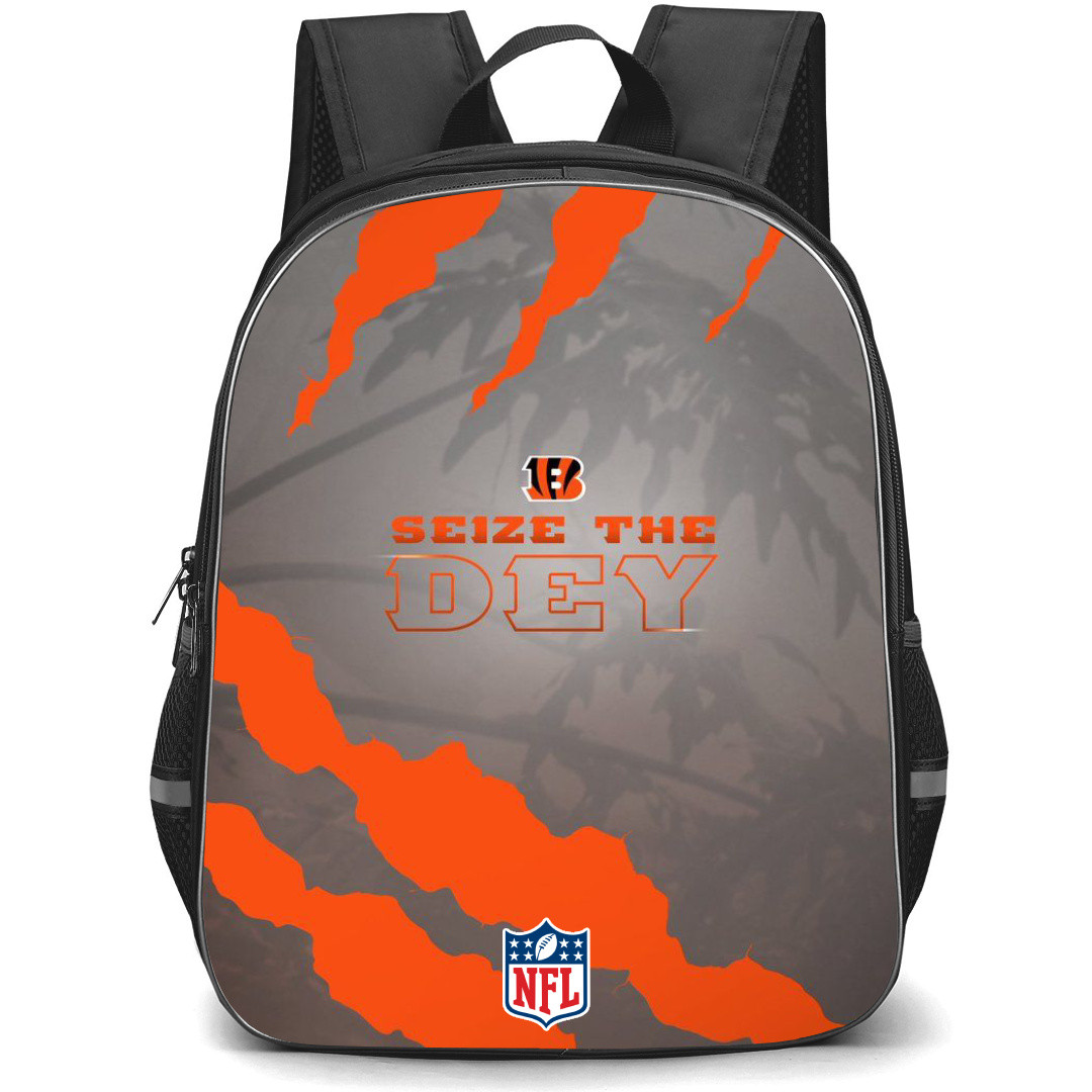 NFL Cincinnati Bengals Backpack StudentPack - Cincinnati Bengals Seize The Dey On Gray Background