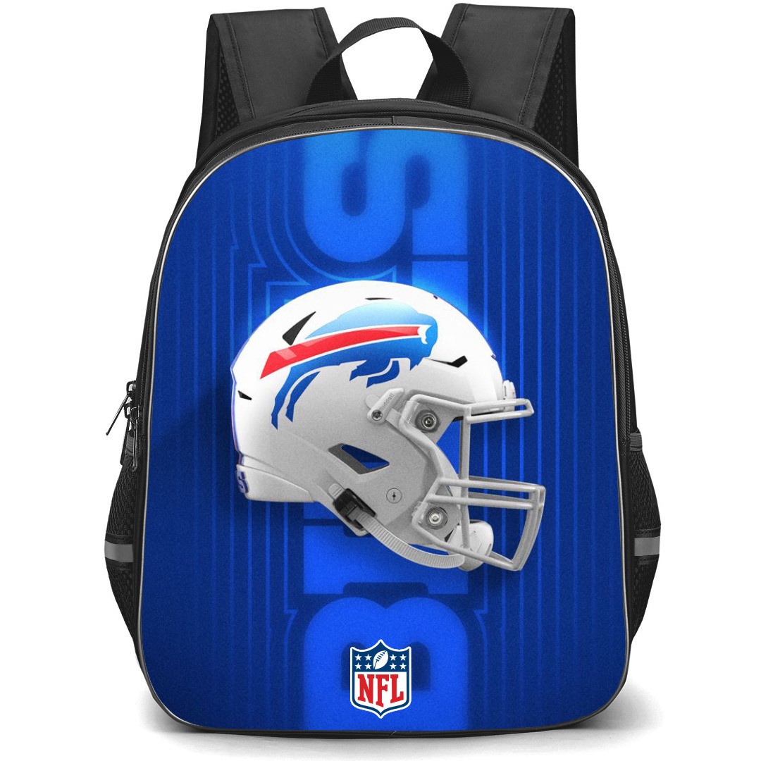 NFL Buffalo Bills Backpack StudentPack - Buffalo Bills Team Helmet On Blue Background