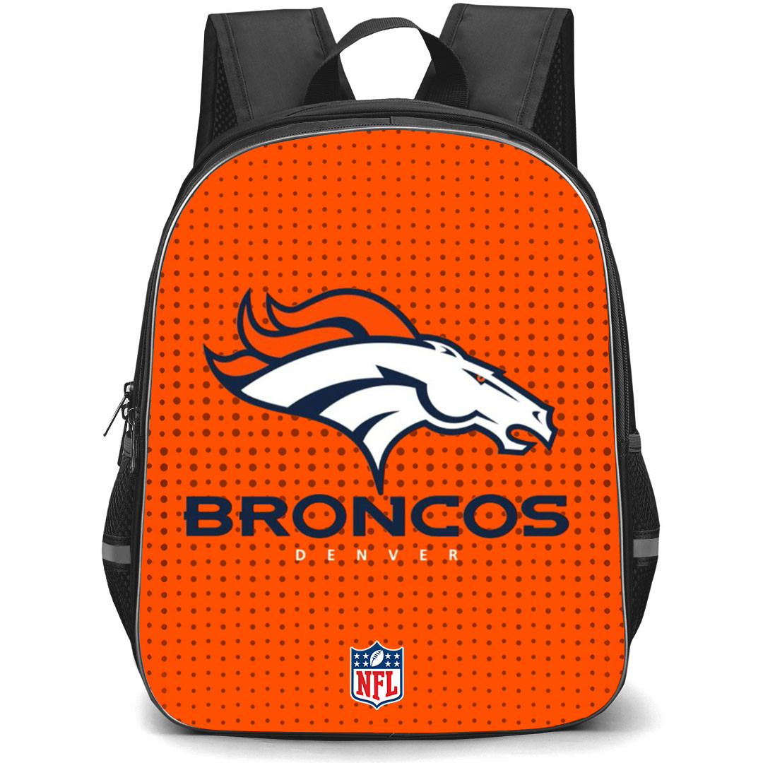 NFL Denver Broncos Backpack StudentPack - Team Logo On Orange Background