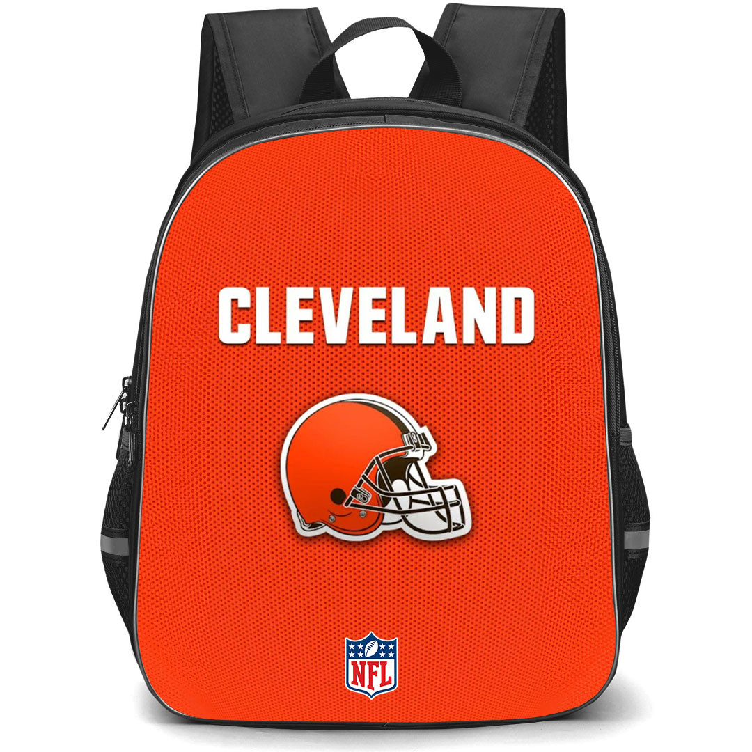 NFL Cleveland Browns Backpack StudentPack - Team Logo On Orange Background
