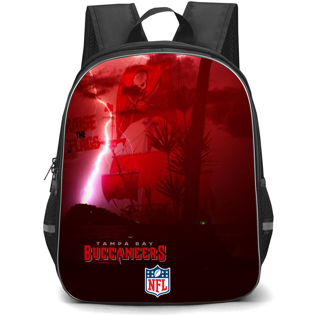 NFL Tampa Bay Buccaneers Backpack StudentPack - Tampa Bay Buccaneers Raise The Flags Thunder Background Poster
