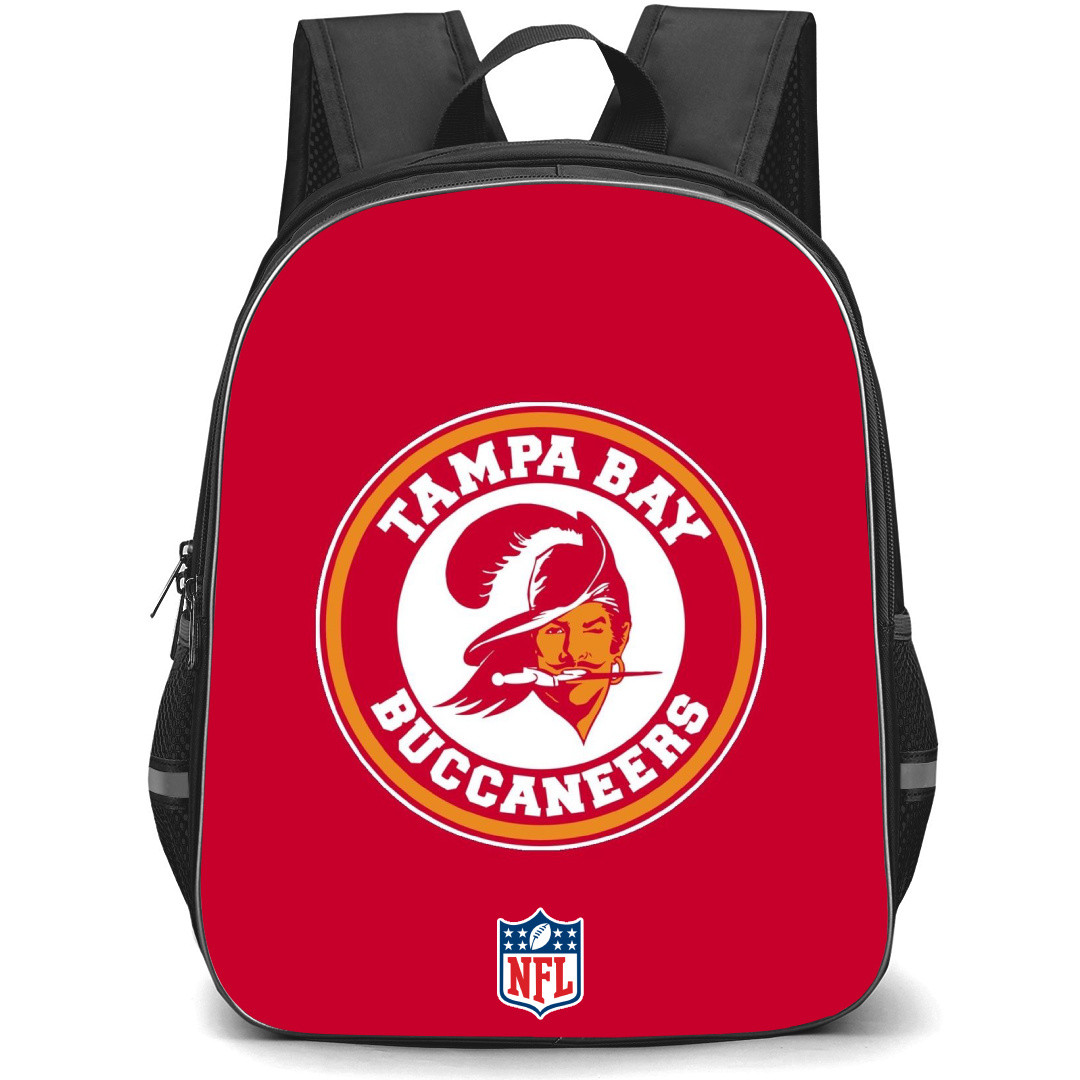 NFL Tampa Bay Buccaneers Backpack StudentPack - Tampa Bay Buccaneers Round Logo On Red Background