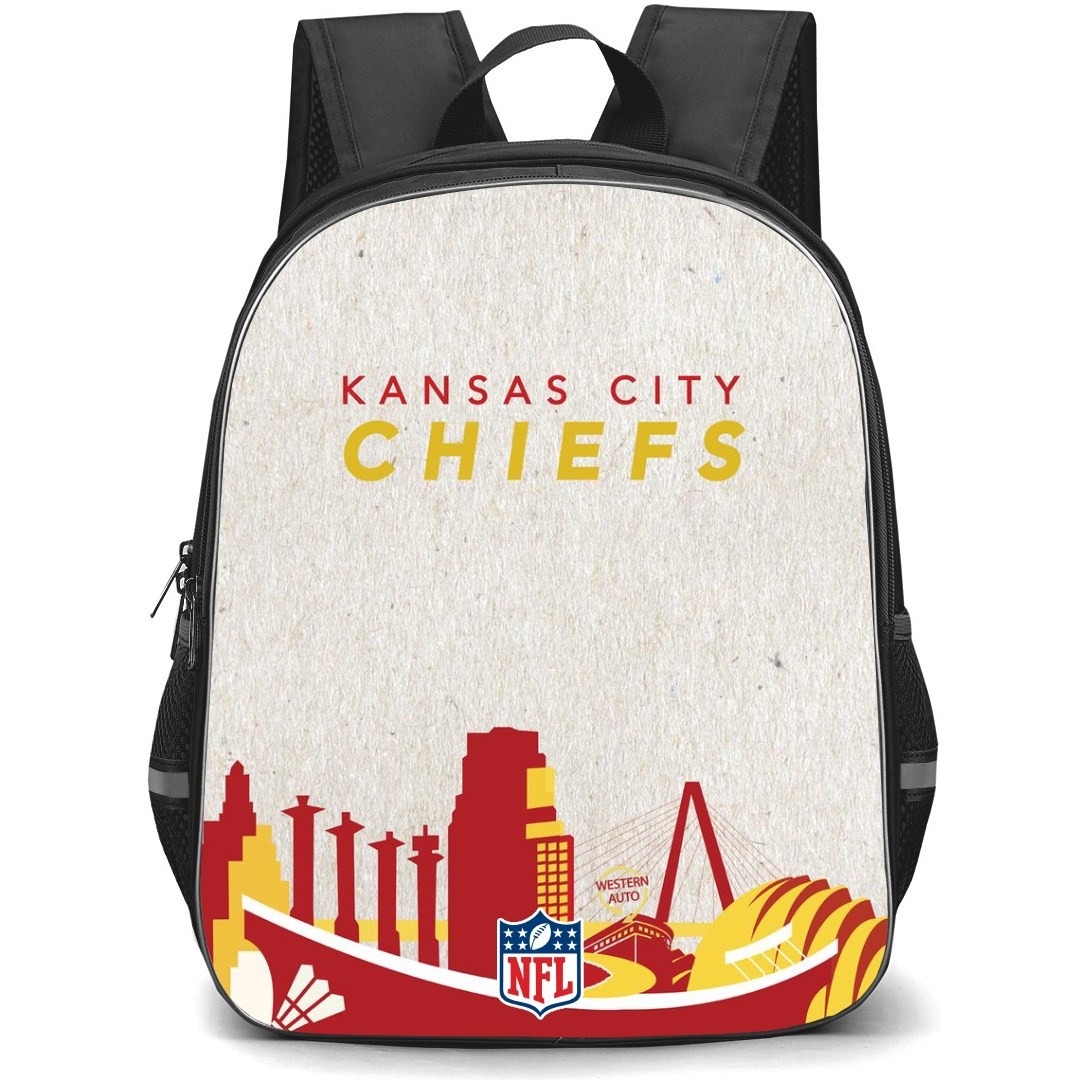 NFL Kansas City Chiefs Backpack StudentPack - Kansas City Chiefs Vector Illustration On Beige Background