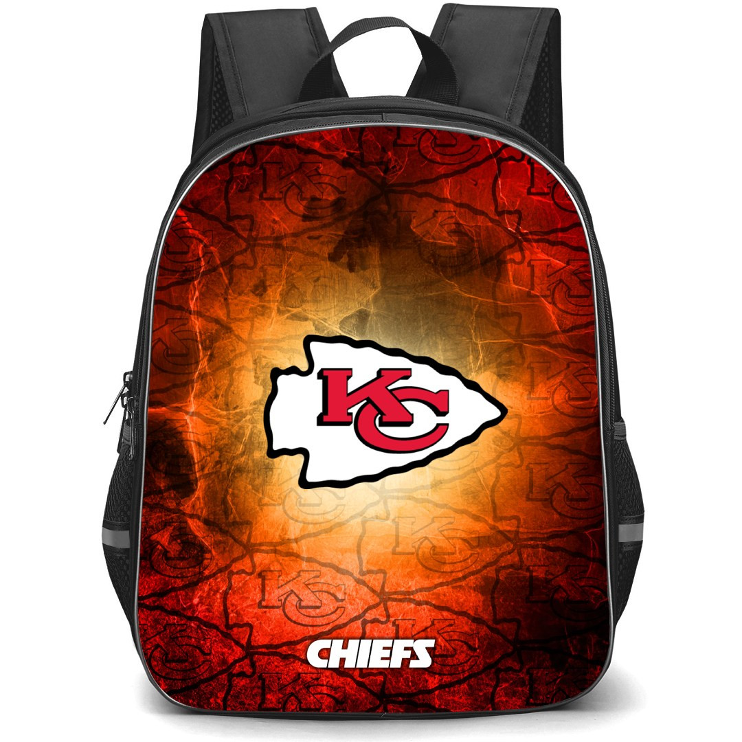 NFL Kansas City Chiefs Backpack StudentPack - Chiefs Logo On Deep Red Yellow Background