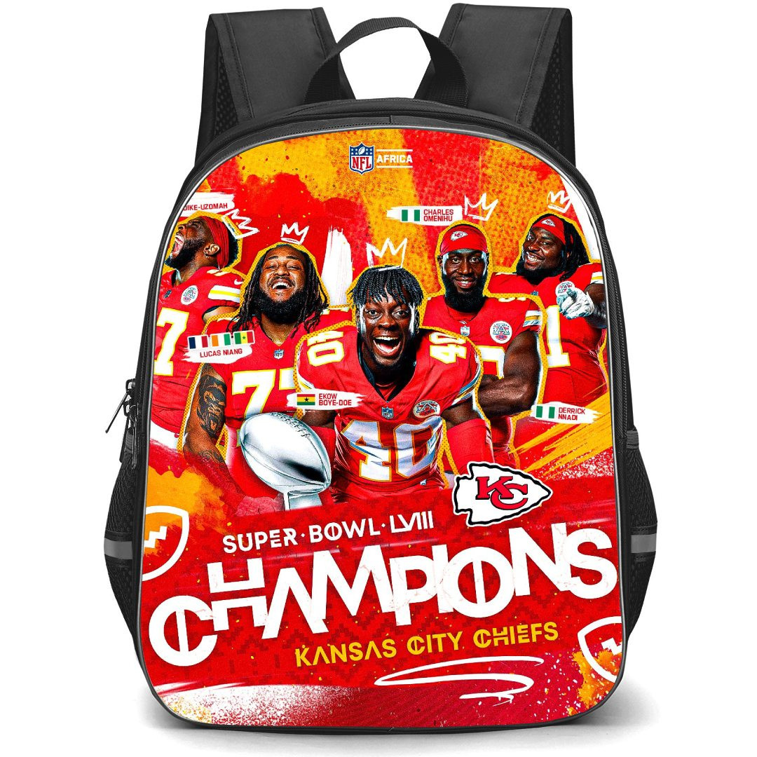 NFL Kansas City Chiefs Backpack StudentPack - Kansas City Chiefs Super Bowl LVIII Champions African Kings Poster