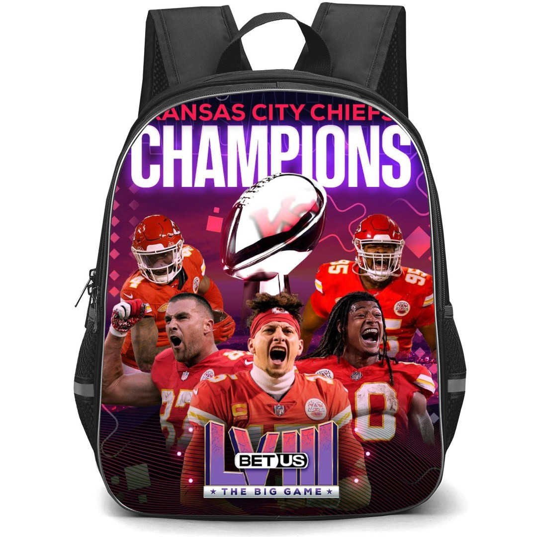 NFL Kansas City Chiefs Backpack StudentPack - Kansas City Chiefs Super Bowl LVlll Champions Neon Effect Poster