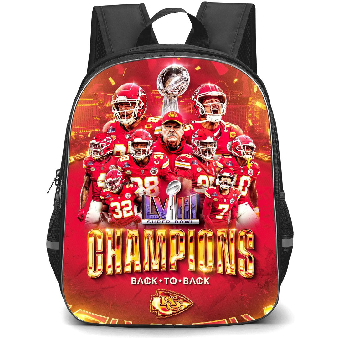 NFL Kansas City Chiefs Backpack StudentPack - Kansas City Chiefs Super Bowl LVIII Champions Back To Back Poster