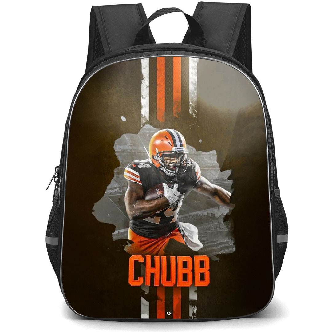 NFL Nick Chubb Backpack StudentPack - Nick Chubb Cleveland Browns Running With The Ball