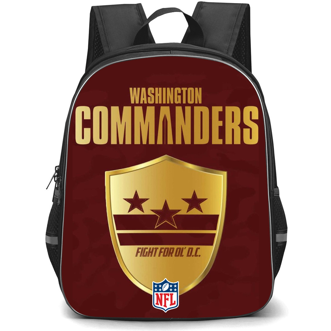 NFL Washington Commanders Backpack StudentPack - Washington Commanders Golden Team Logo On Red Background
