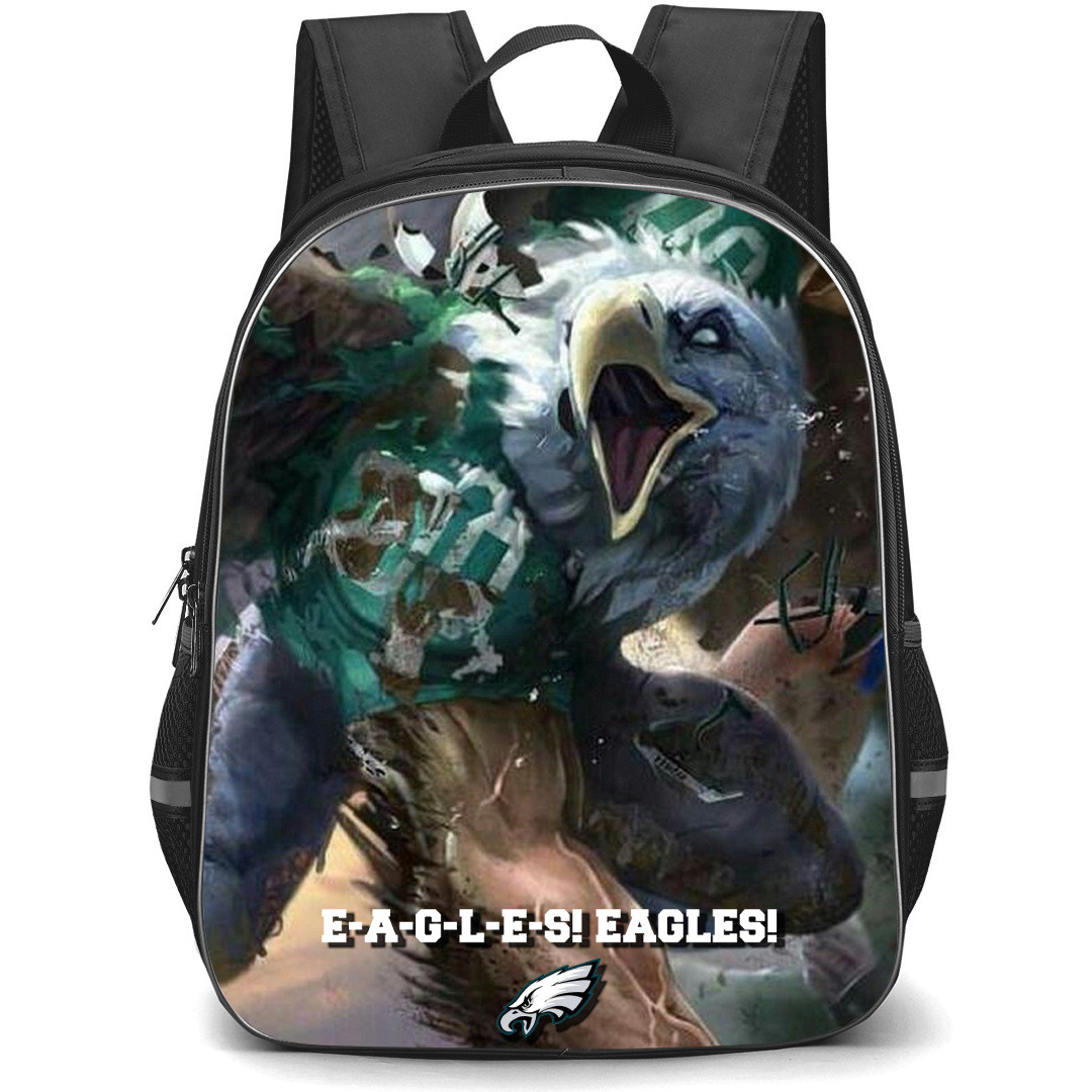 NFL Philadelphia Eagles Backpack StudentPack - EAGLES In Action Illustration Artwork