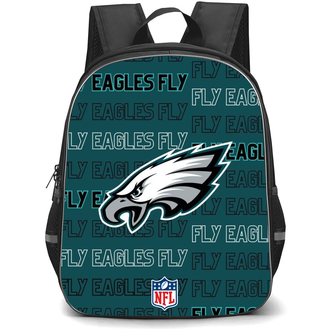 NFL Philadelphia Eagles Backpack StudentPack - Philadelphia Eagles Logo On WordArt Background