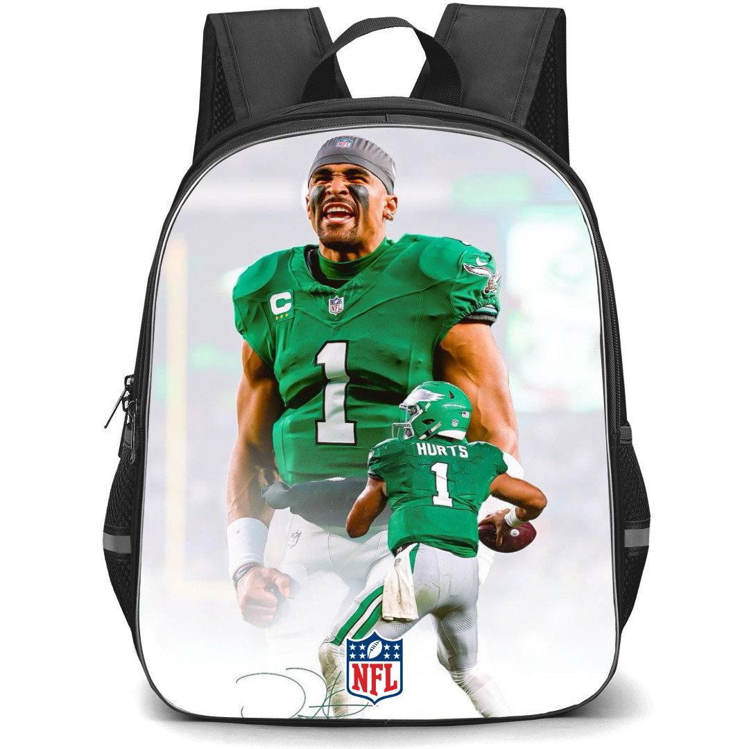 NFL Jalen Hurts Backpack StudentPack - Jalen Hurts 1 Philadelphia Eagles Winning Celebration Poster