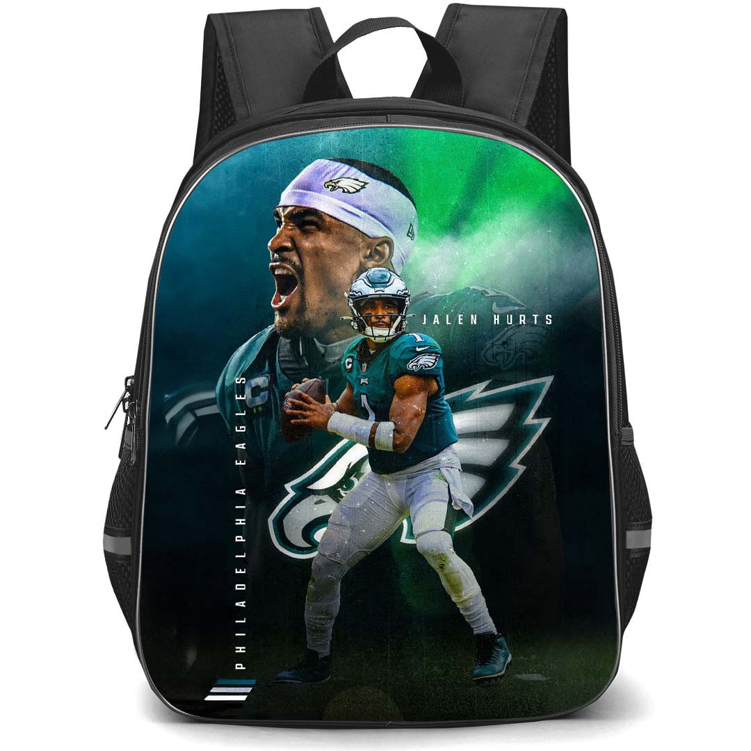NFL Jalen Hurts Backpack StudentPack - Jalen Hurts 1 Philadelphia Eagles Passing Stance Poster