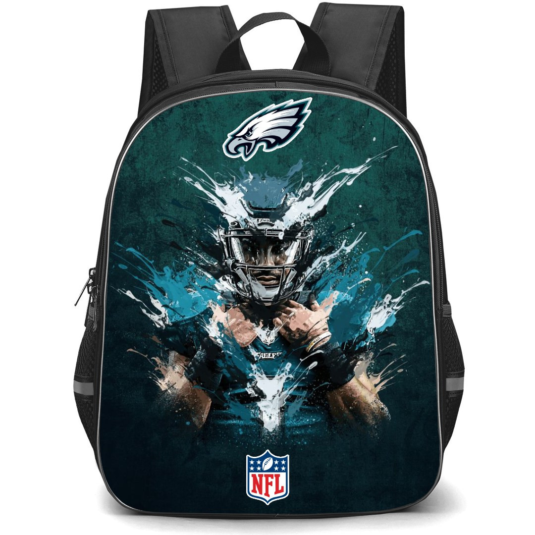 NFL Jalen Hurts Backpack StudentPack - Jalen Hurts Philadelphia Eagles Watercolor Painting Poster