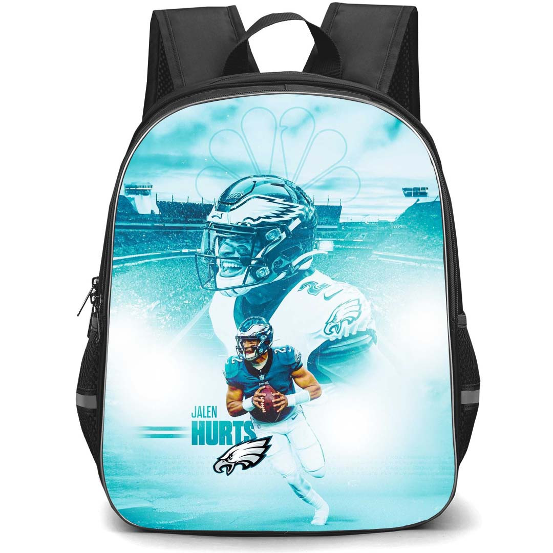 NFL Jalen Hurts Backpack StudentPack - Jalen Hurts 1 Philadelphia Eagles Shouting Blue Poster