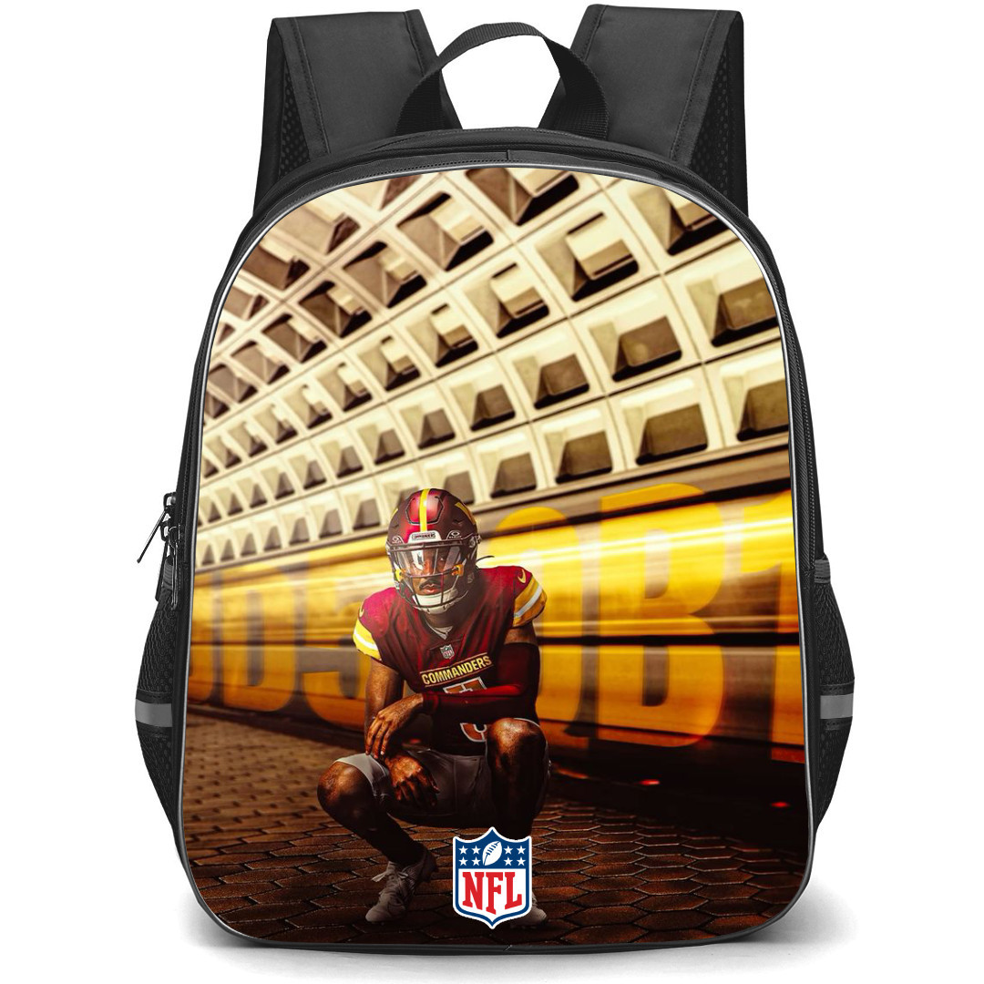NFL Jayden Daniels Backpack StudentPack - Jayden Daniels Washington Commanders Sitting In Tunnel Poster