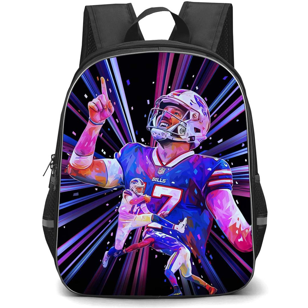 NFL Josh Allen Backpack StudentPack - Josh Allen 17 Buffalo Bills Celebration WPap Art