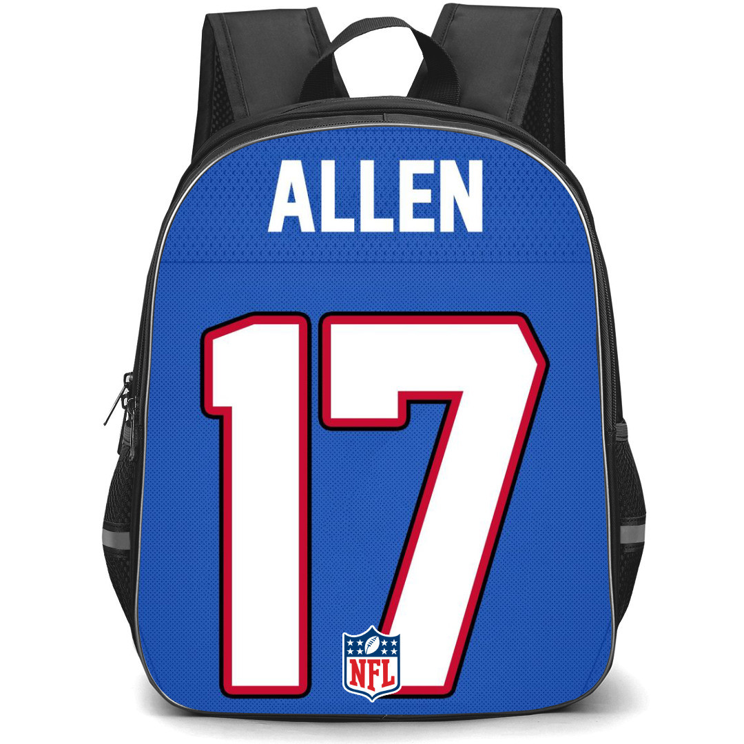 NFL Josh Allen Backpack StudentPack - Josh Allen 17 Buffalo Bills Jersey Poster