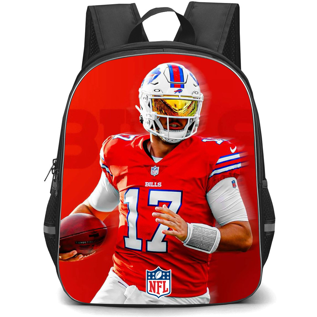 NFL Josh Allen Backpack StudentPack - Josh Allen Buffalo Bills Its Game Day Poster Red Background