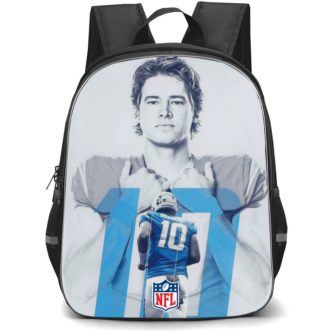 NFL Justin Herbert Backpack StudentPack - Justin Herbert 11 Los Angeles Chargers Grayscale Portrait