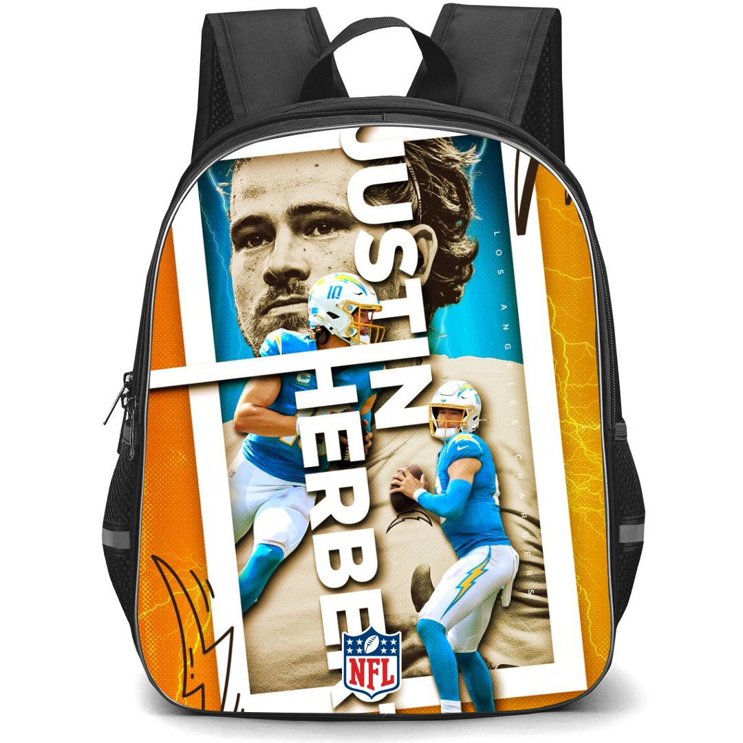 NFL Justin Herbert Backpack StudentPack - Justin Herbert Los Angeles Chargers Candid Picture Poster