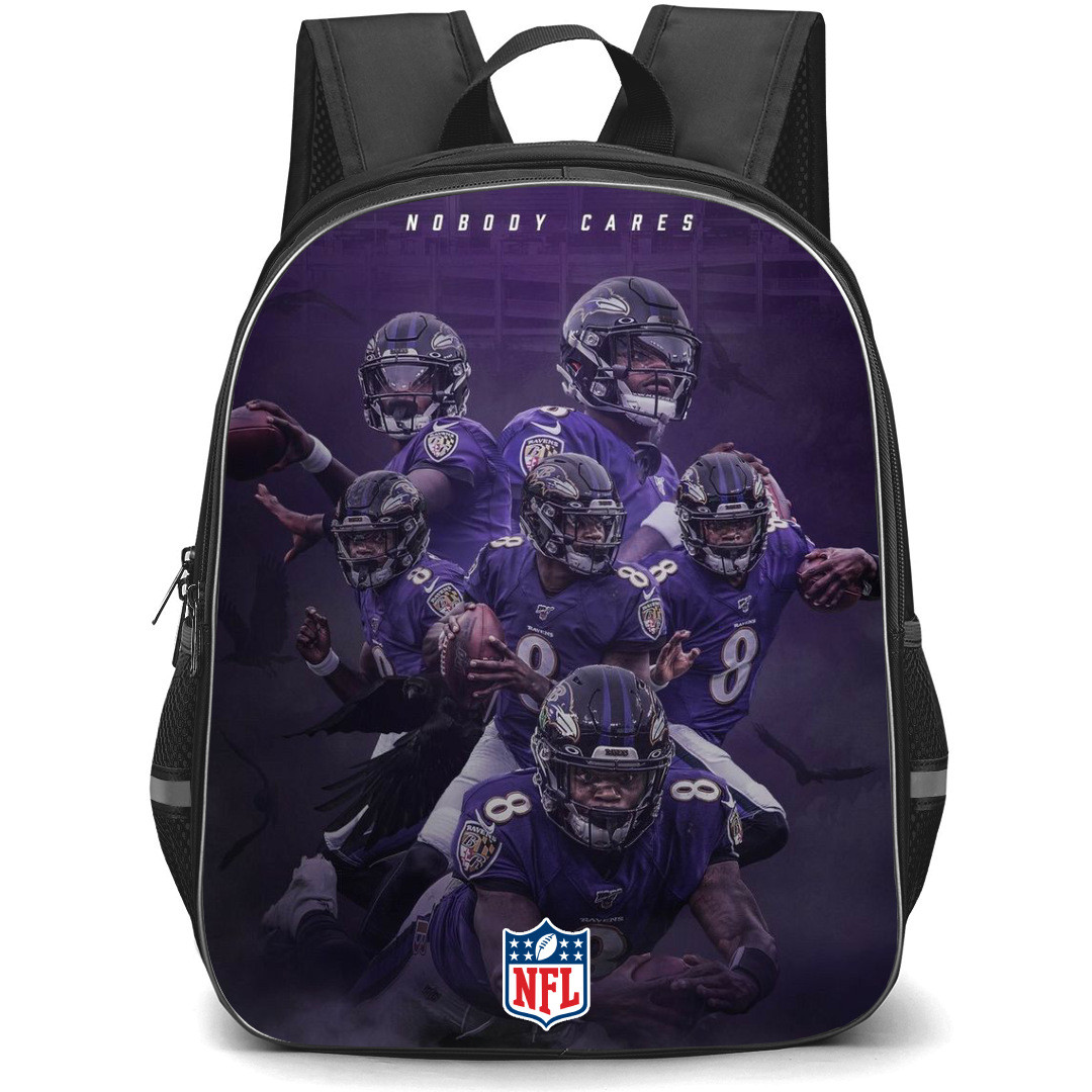NFL Lamar Jackson Backpack StudentPack - Lamar Jackson Baltimore Ravens Nobody Cares Work Harder Poster