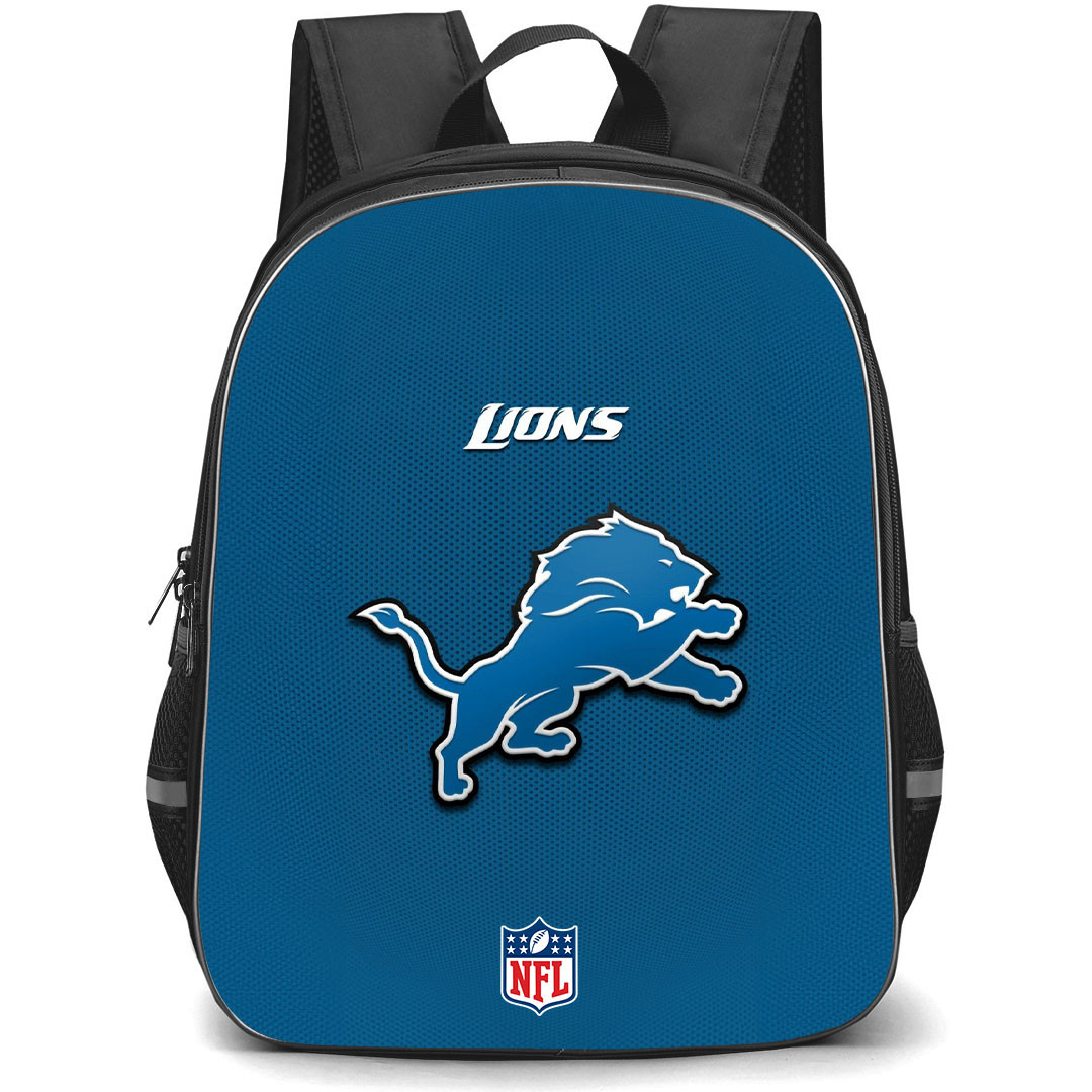 NFL Detroit Lions Backpack StudentPack - Team Logo On Blue Background