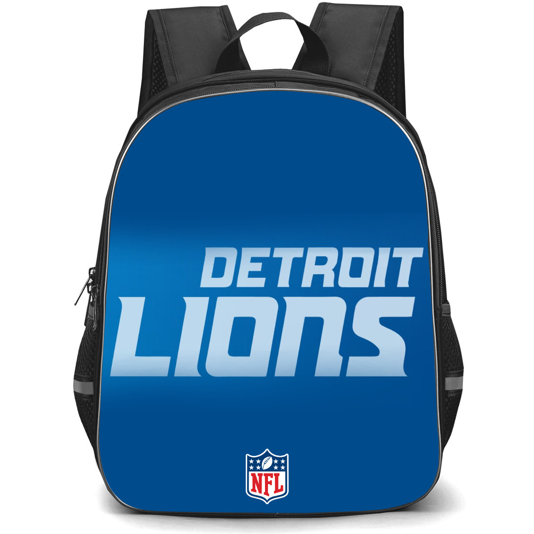 NFL Detroit Lions Backpack StudentPack - Detroit Lions Lettering Logo On Blue Background