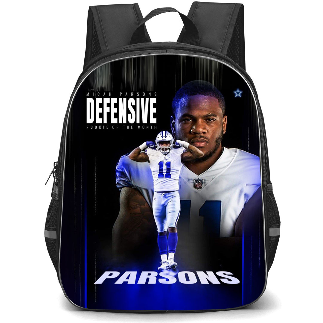 NFL Micah Parsons Backpack StudentPack - Micah Parsons 11 Dallas Cowboys Defensive Rookie Of The Month Poster