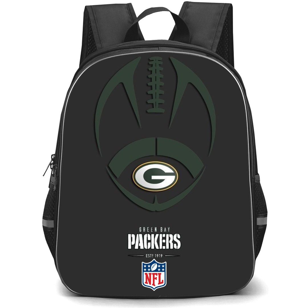 NFL Green Bay Packers Backpack StudentPack - Green Bay Packers Emblem Logo On Dark Background