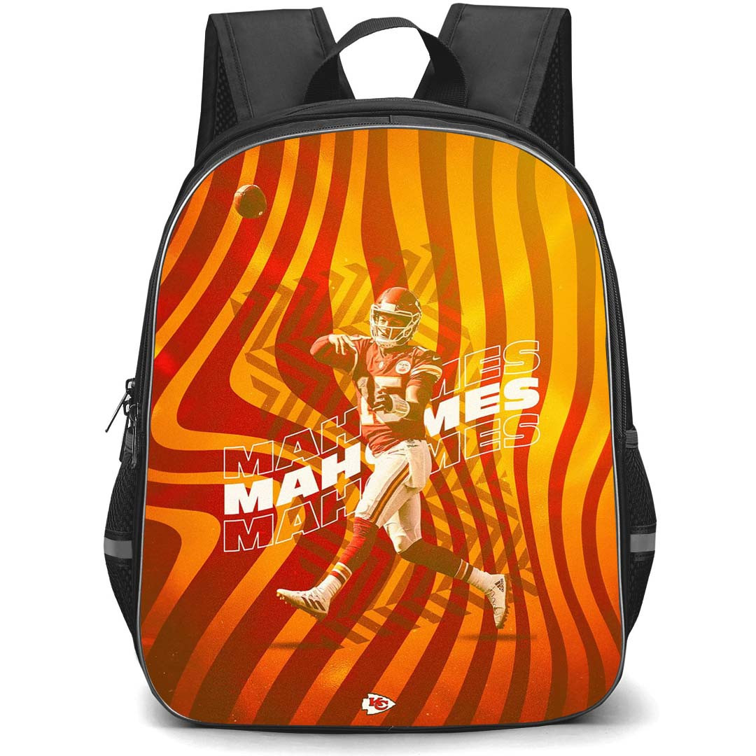 NFL Patrick Mahomes Backpack StudentPack - Patrick Mahomes Kansas City Chiefs Forward Pass Poster Art