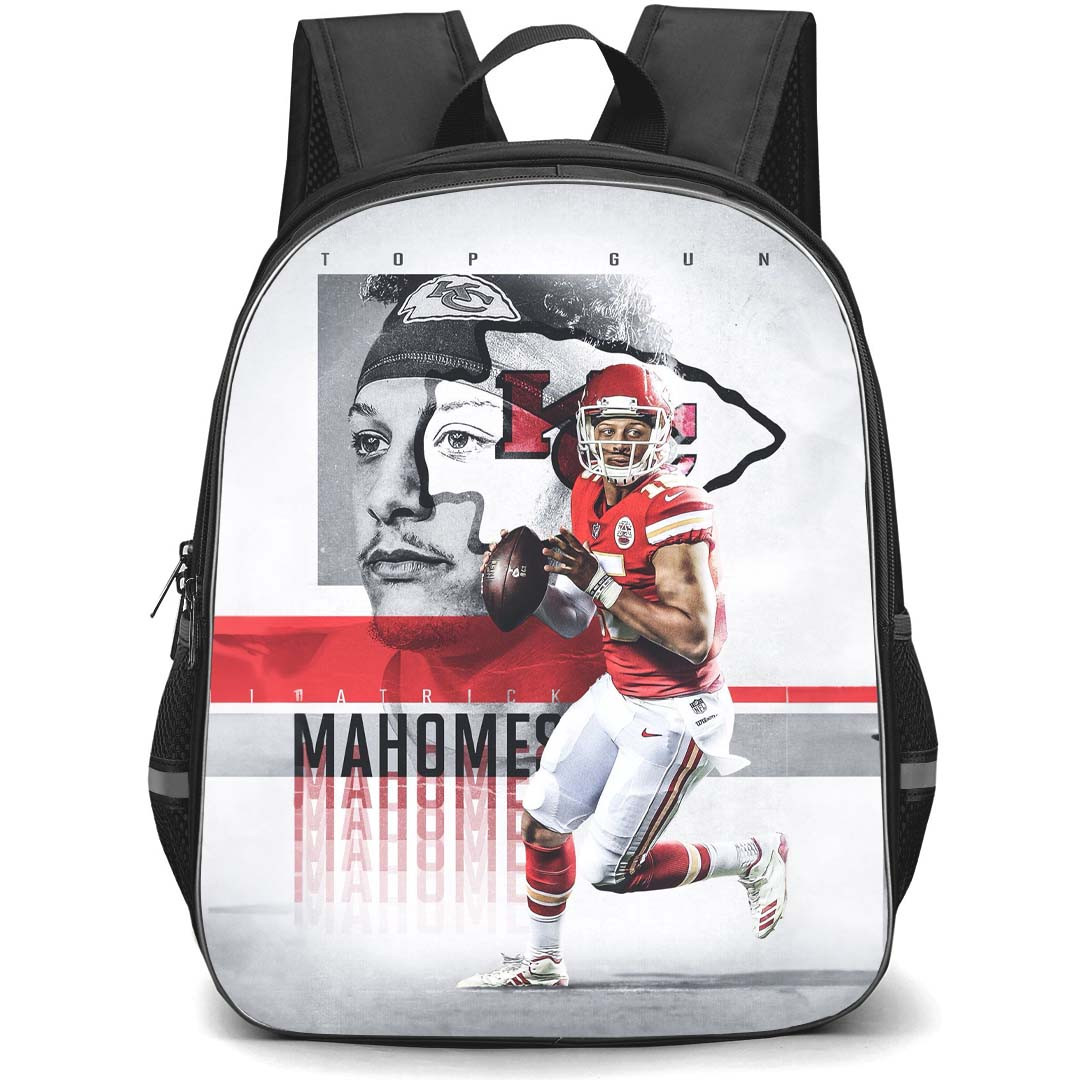 NFL Patrick Mahomes Backpack StudentPack - Patrick Mahomes Kansas City Chiefs Top Gun Grayscale Poster