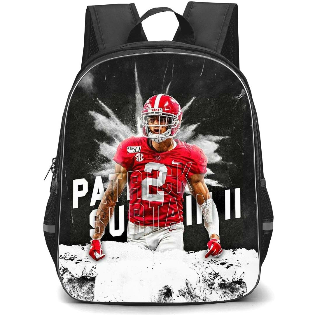 NFL Patrick Surtain Backpack StudentPack - Patrick Surtain 2 Denver Broncos Portrait On Black And White Background