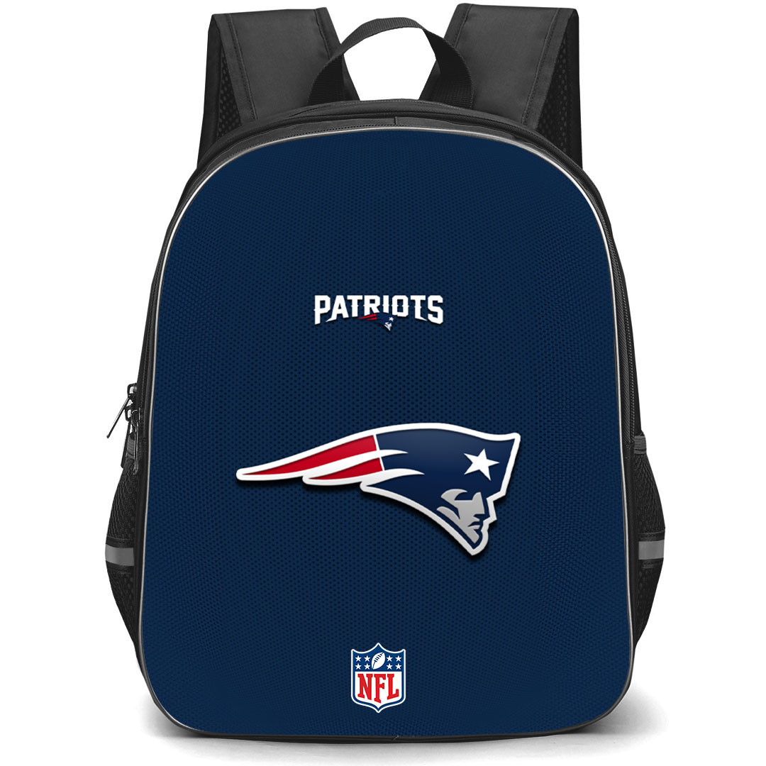 NFL New England Patriots Backpack StudentPack - Team Logo On Blue Background