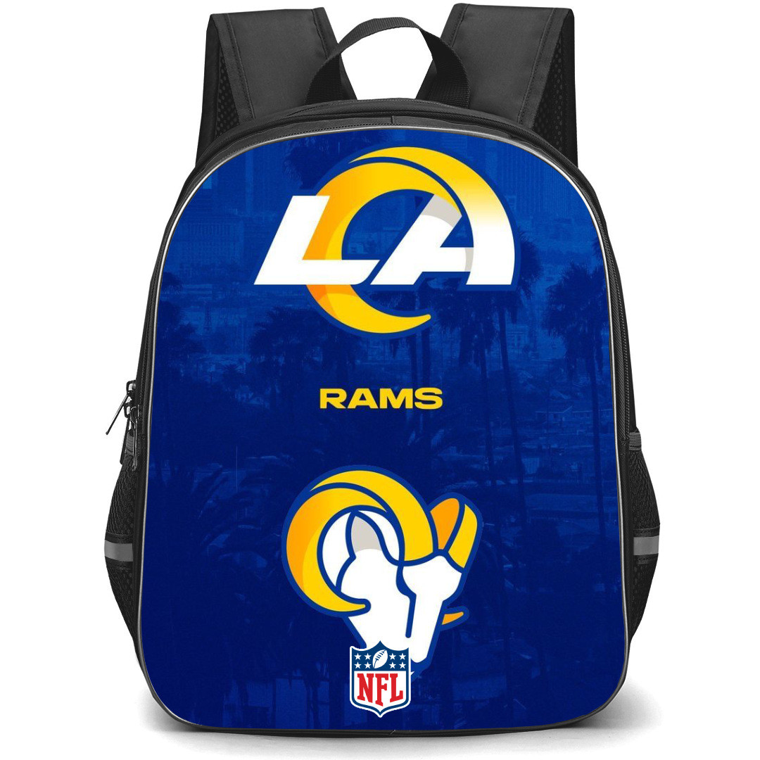 NFL Los Angeles Rams Backpack StudentPack - Los Angeles Rams Logo On Blue City Background