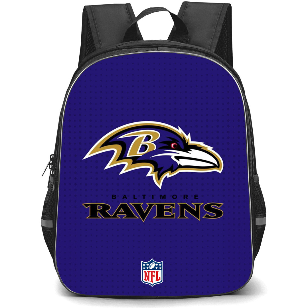 NFL Baltimore Ravens Backpack StudentPack - Team Logo On Blue Background