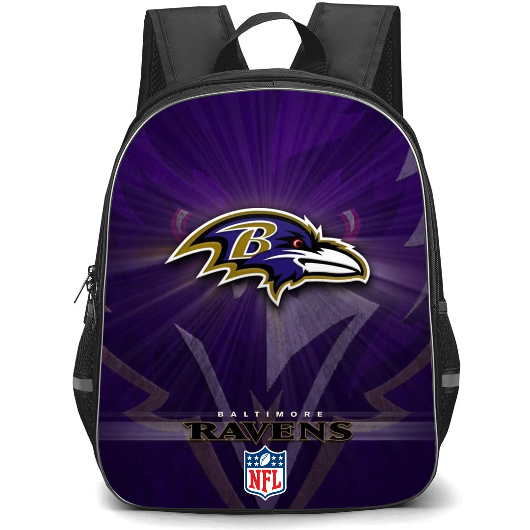 NFL Baltimore Ravens Backpack StudentPack - Baltimore Ravens Logo On Blue Background