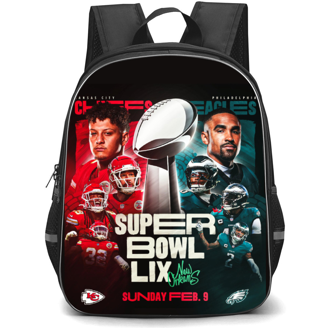 NFL Super Bowl 2025 Backpack StudentPack - Super Bowl 2025 Kansas City Chiefs Philadelphia Eagles Poster