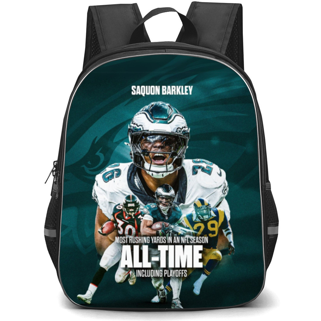 NFL Super Bowl 2025 Saquon Barkley Backpack StudentPack - Super Bowl 2025 Saquon Barkley All Time Most Rushing Yard