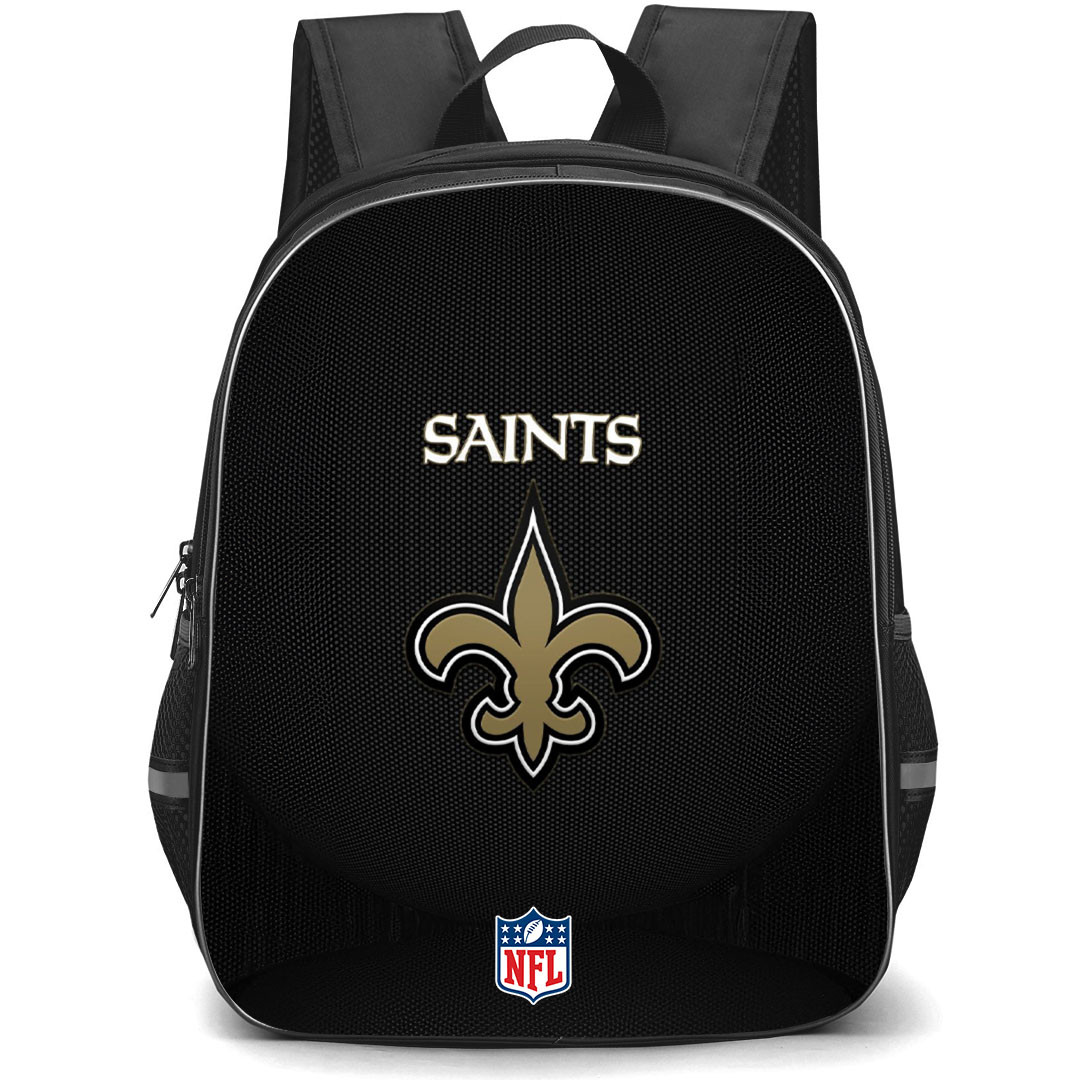 NFL New Orleans Saints Backpack StudentPack - Team Logo On Black Background