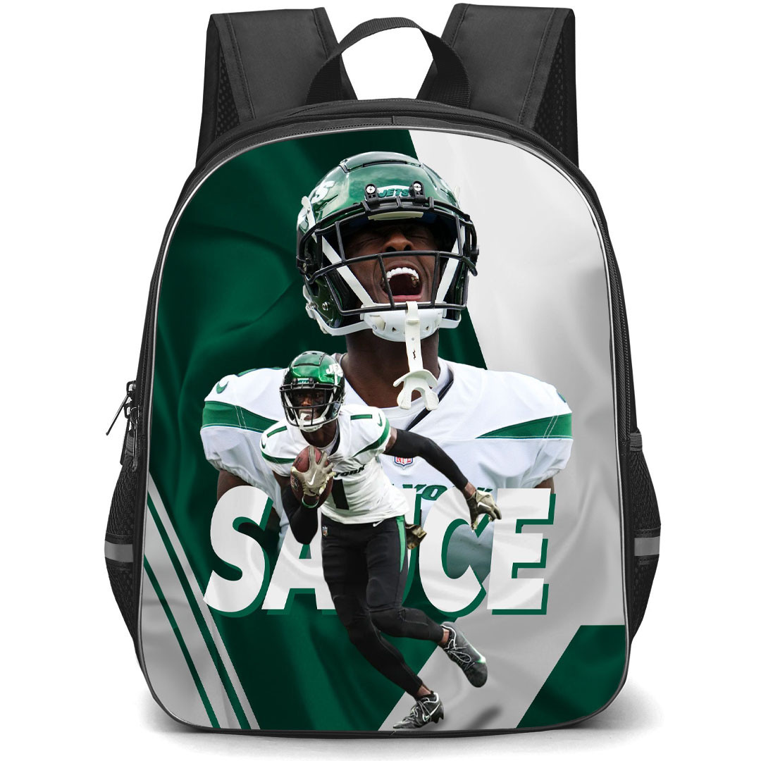 NFL Sauce Gardner Backpack StudentPack - Sauce Gardner 12 New York Jets Shouting Poster
