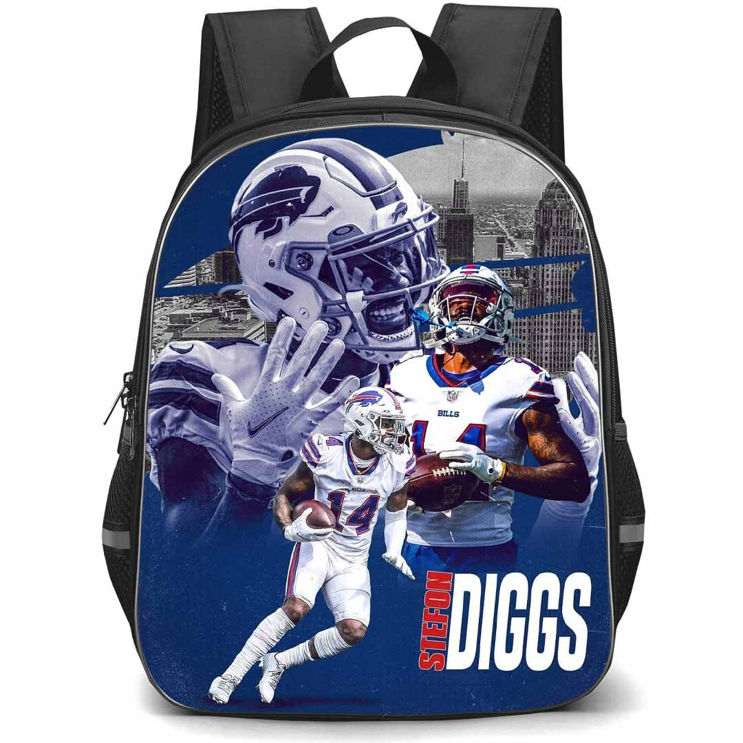 NFL Stefon Diggs Backpack StudentPack - Stefon Diggs 14 Buffalo Bills Rushing Play Poster