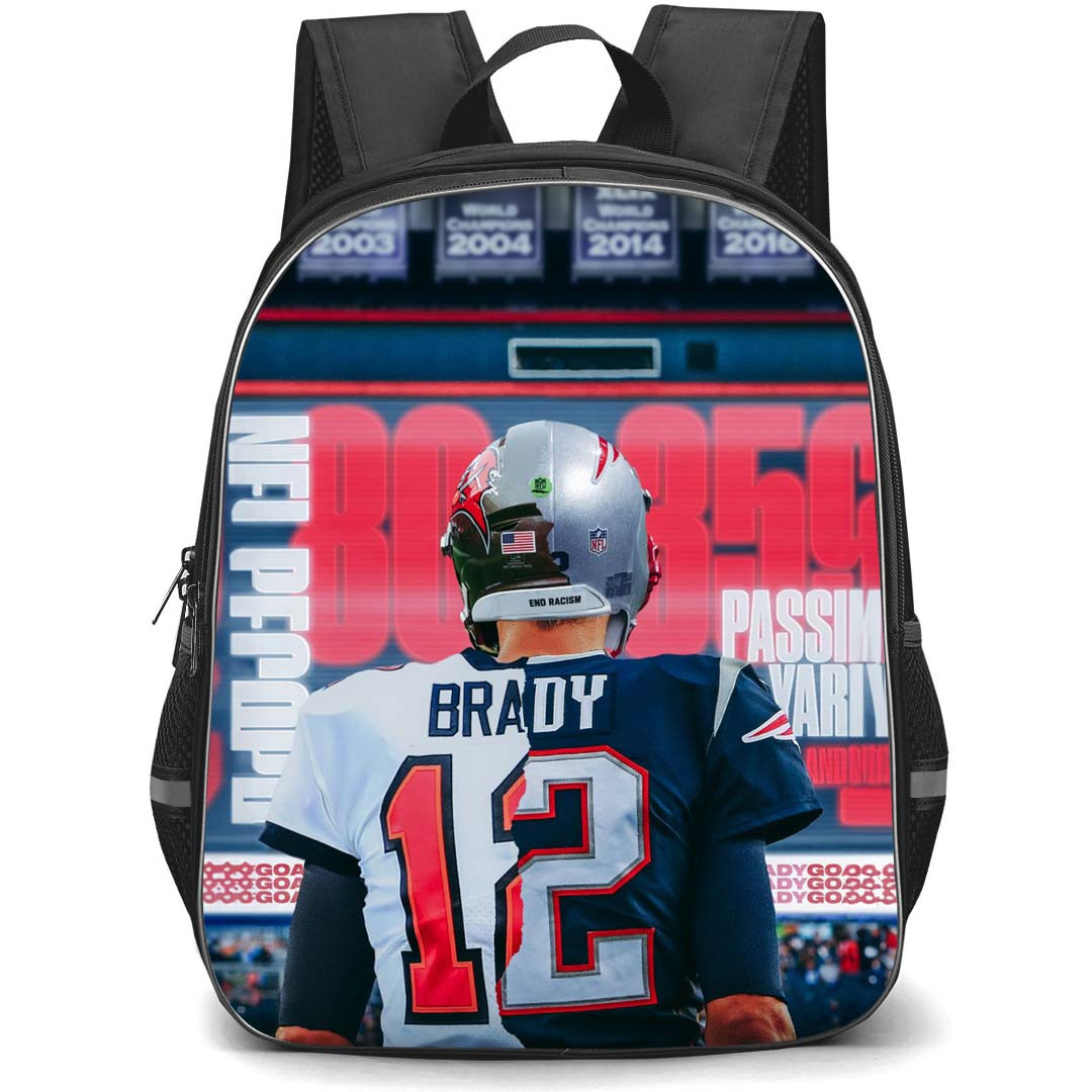NFL Tom Brady Backpack StudentPack - Tom Brady 12 Tampa Bay Buccaneers Standing Back Poster
