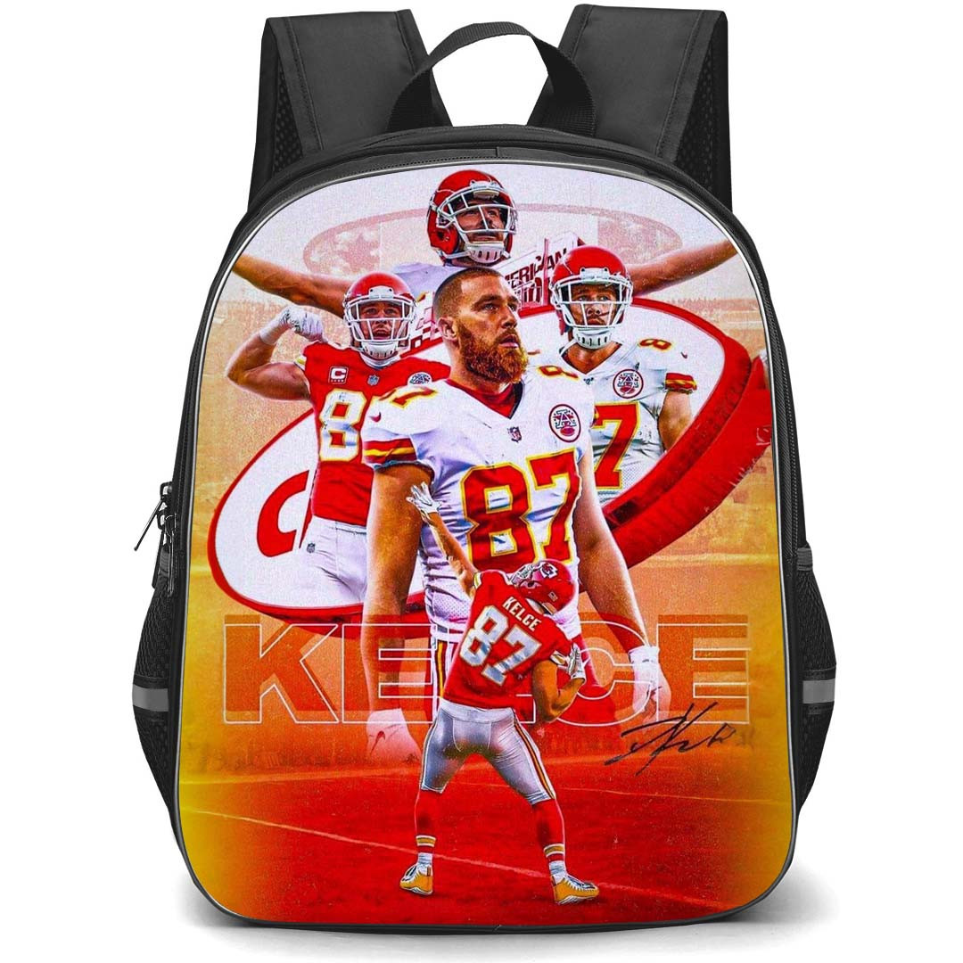 NFL Travis Kelce Backpack StudentPack - Travis Kelce 87 Kansas City Chiefs Portrait Poster Art