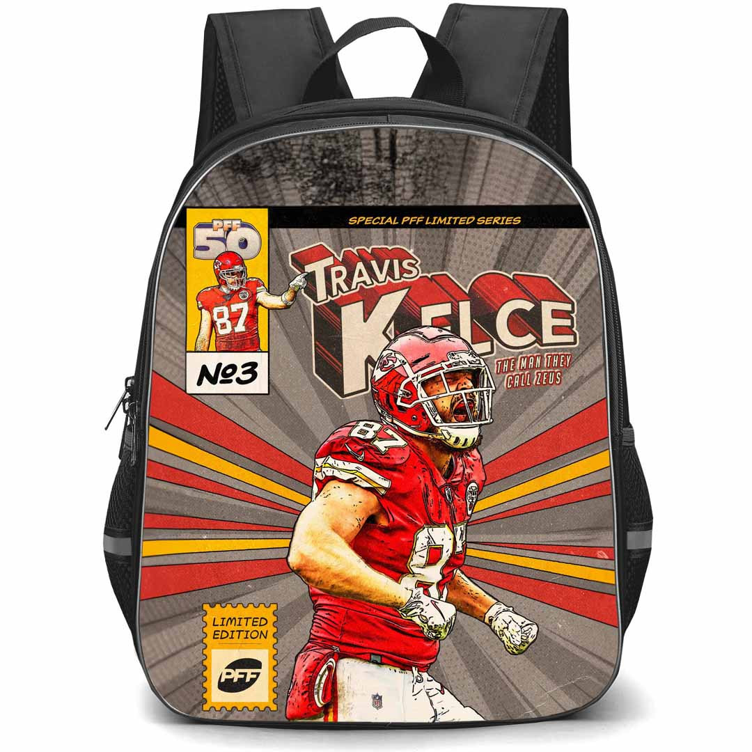 NFL Travis Kelce Backpack StudentPack - Travis Kelce 87 Kansas City Chiefs Shouting Comic Art