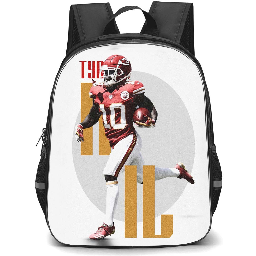 NFL Tyreek Hill Backpack StudentPack - Tyreek Hill 10 Miami Dolphins Running On Gray Background