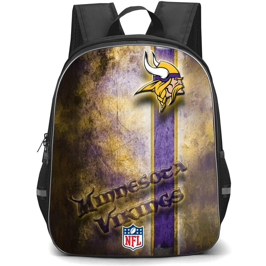 NFL Minnesota Vikings Backpack StudentPack - Minnesota Vikings 3D Logo On Metal Print Poster