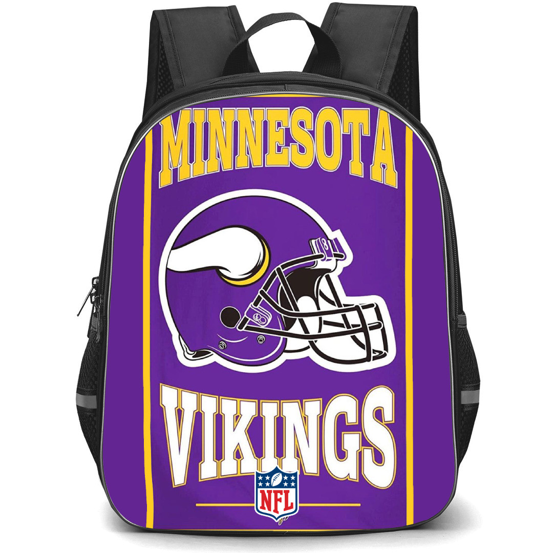 NFL Minnesota Vikings Backpack StudentPack - Minnesota Vikings Helmet On Purple Background